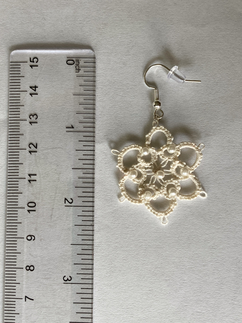 Tatted Lace Earrings, Flowers