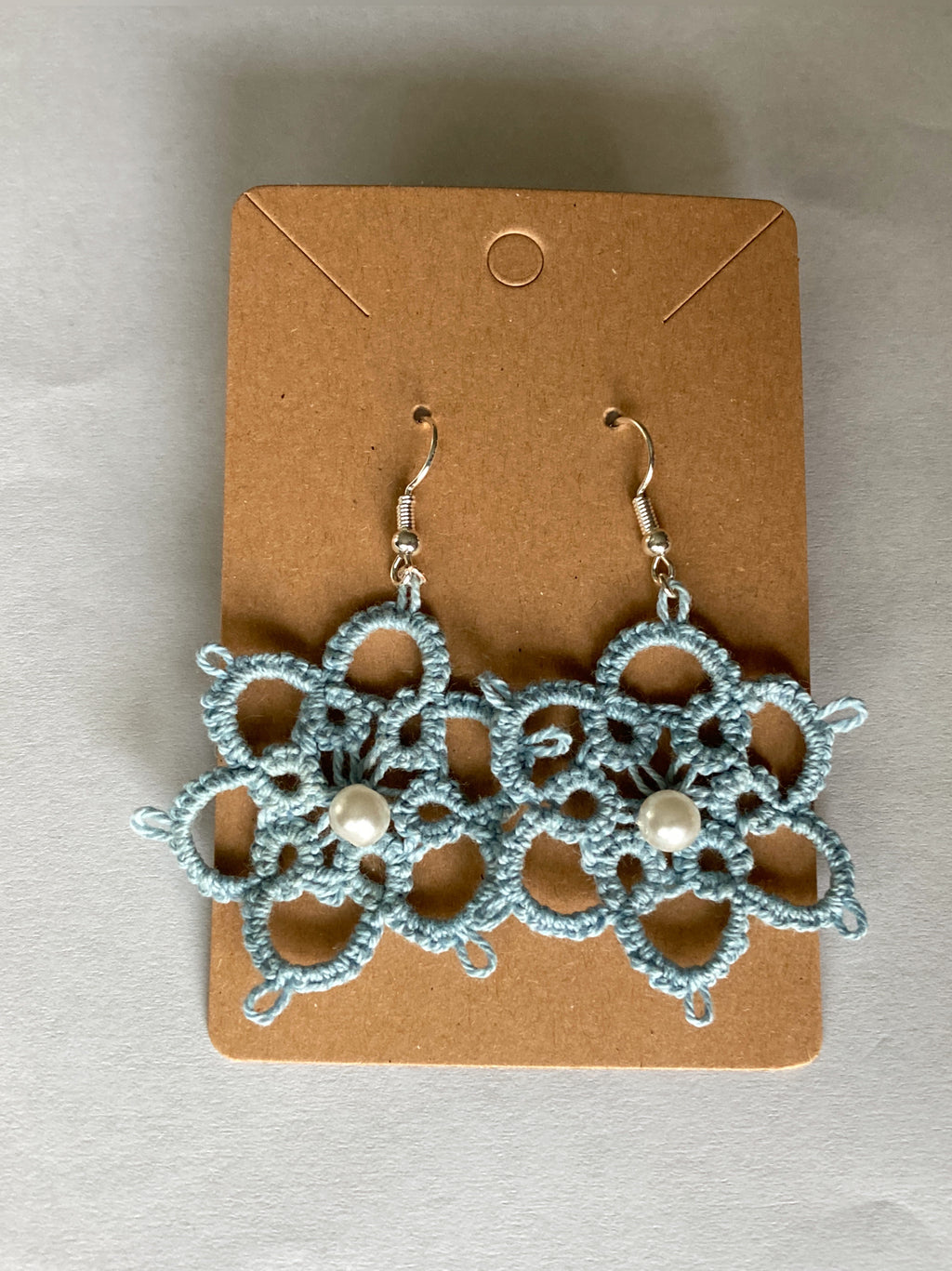 Tatted Lace Earrings, Flowers