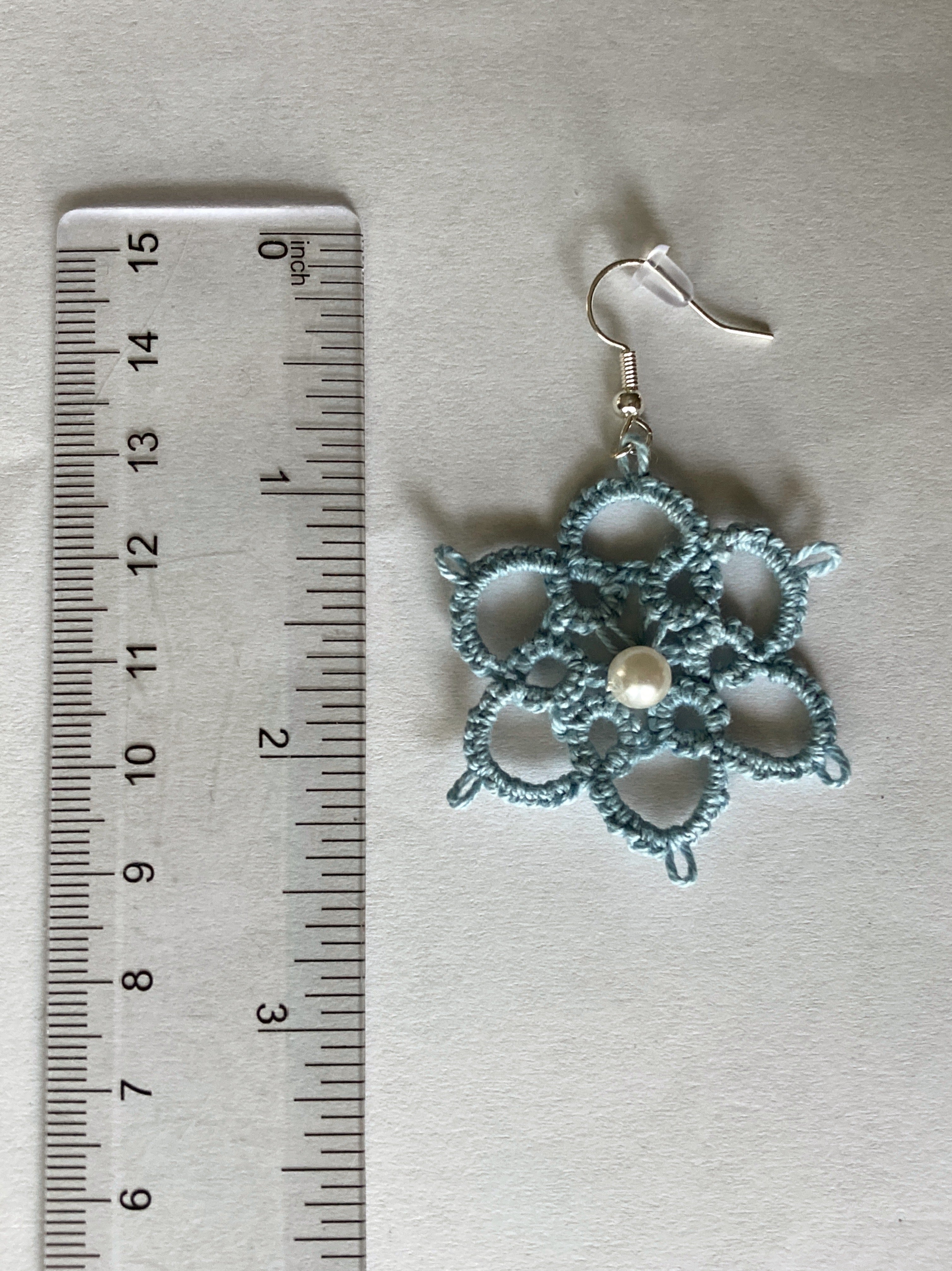 Tatted Lace Earrings, Flowers