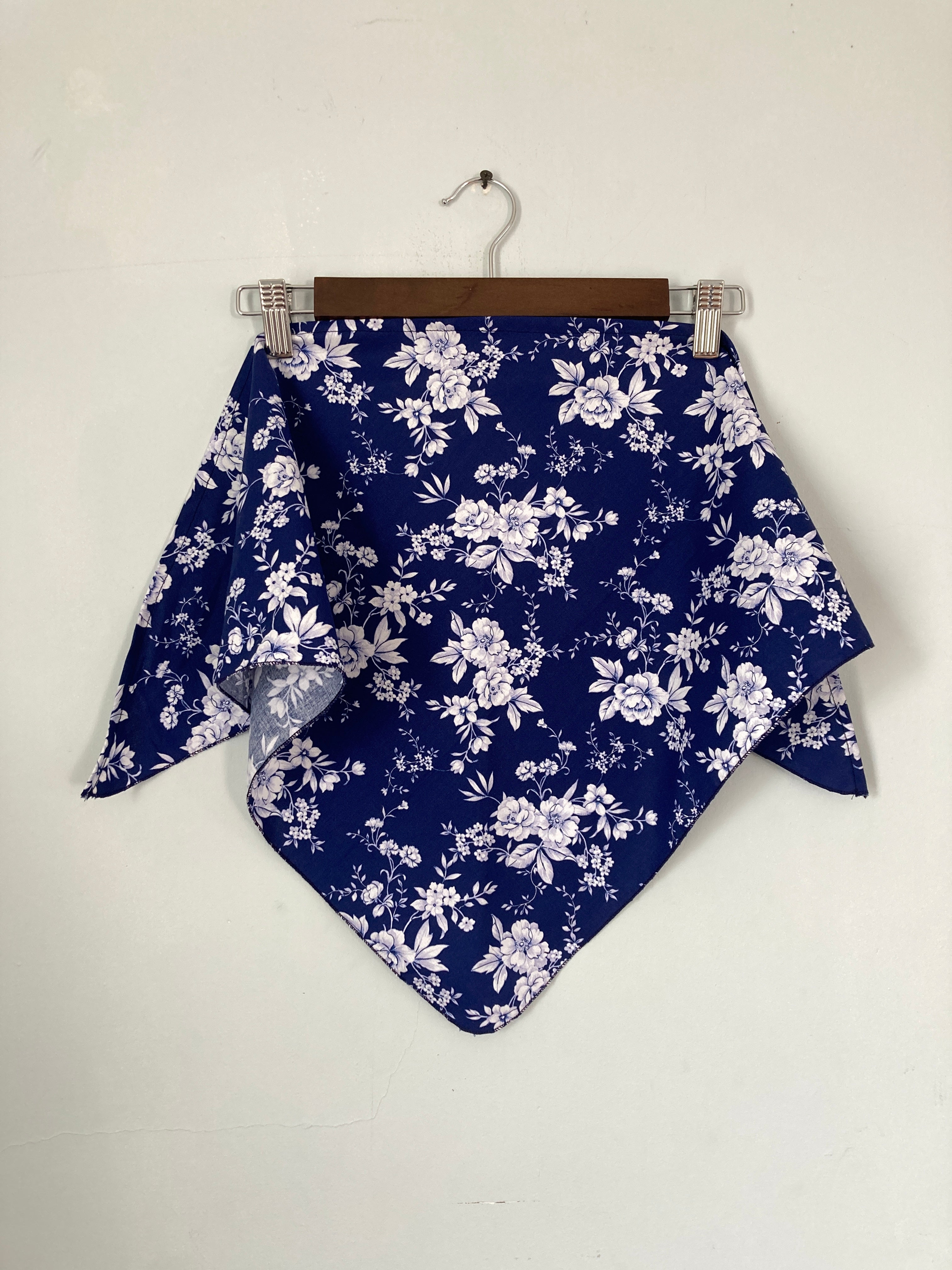Cotton Headscarf, Blue Floral