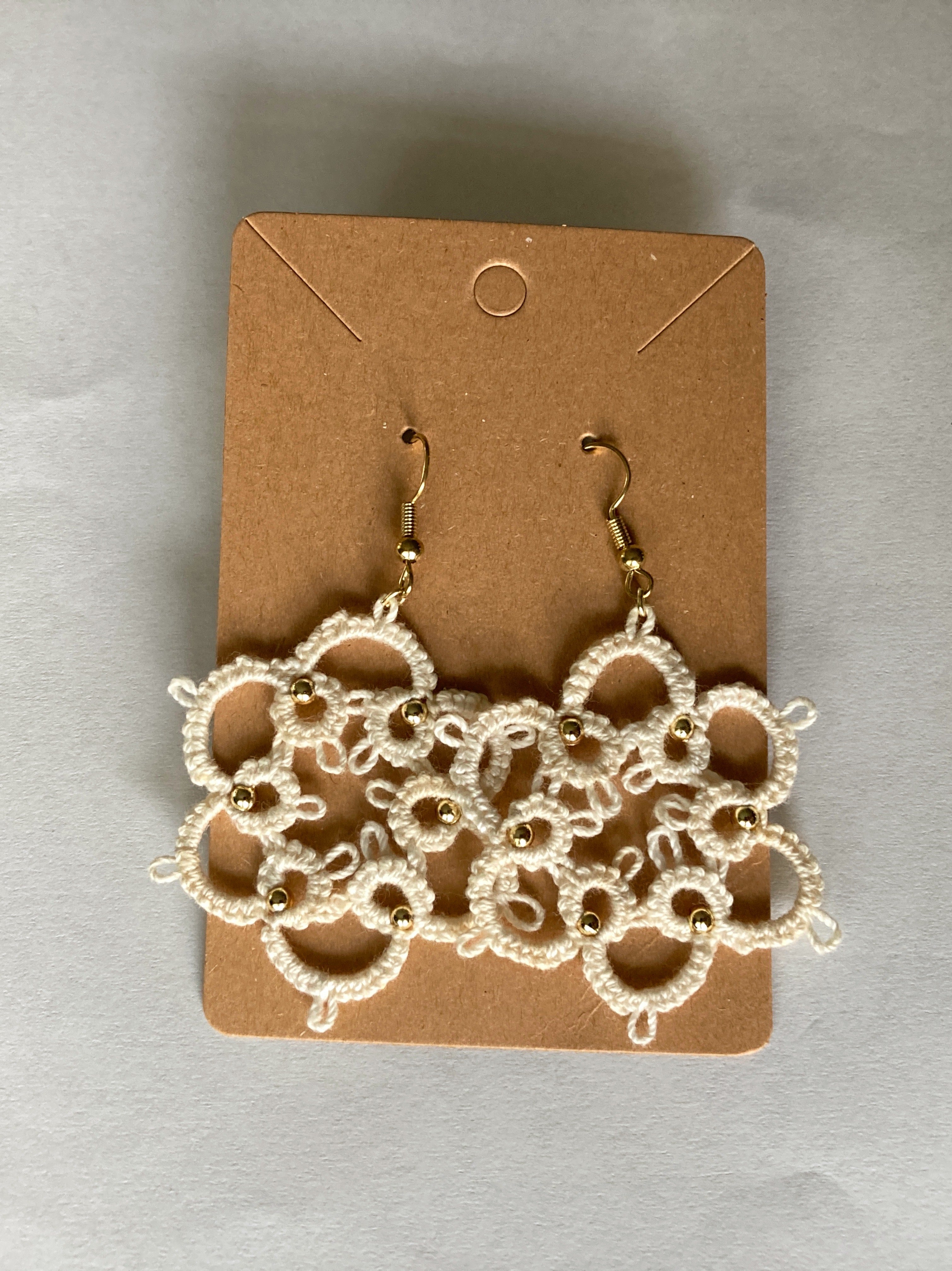 Tatted Lace Earrings, Flowers