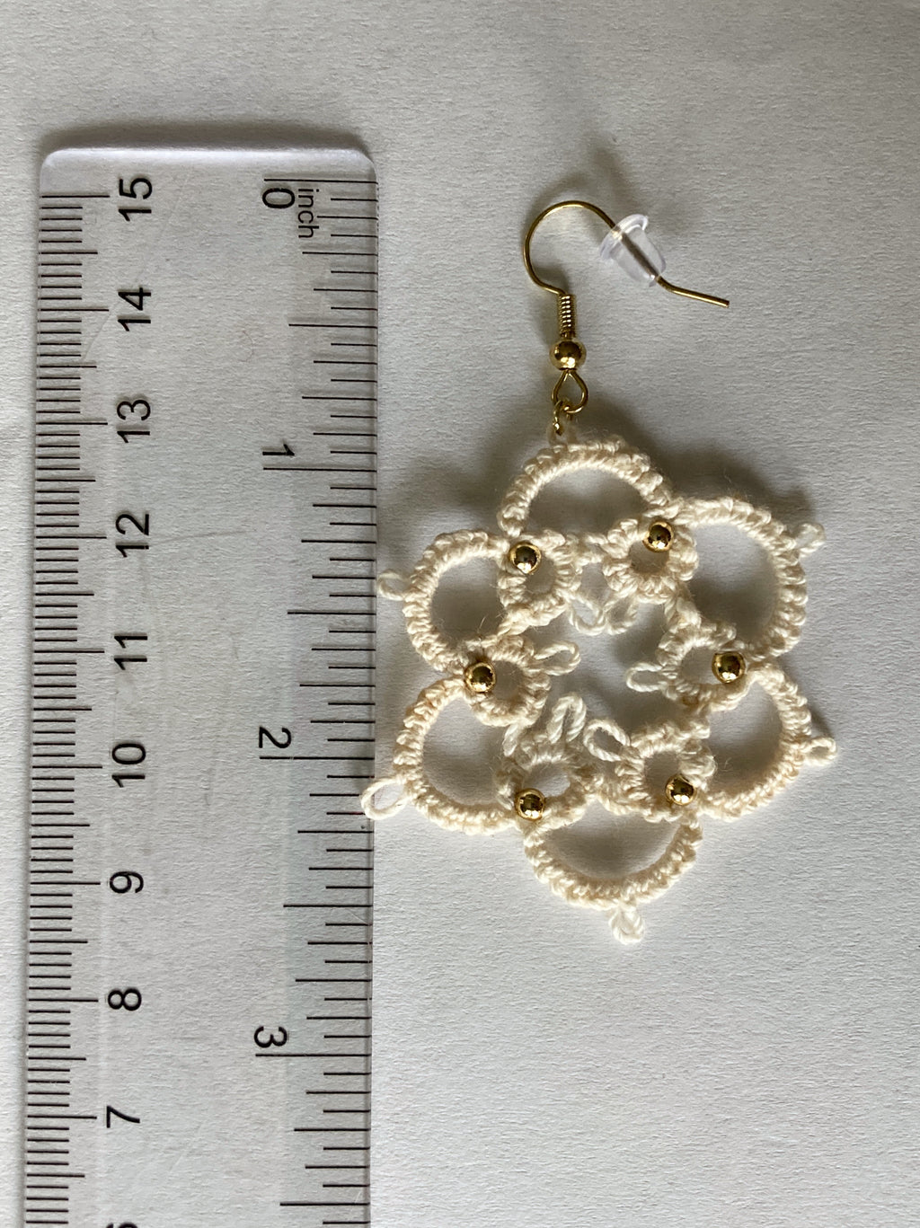 Tatted Lace Earrings, Flowers