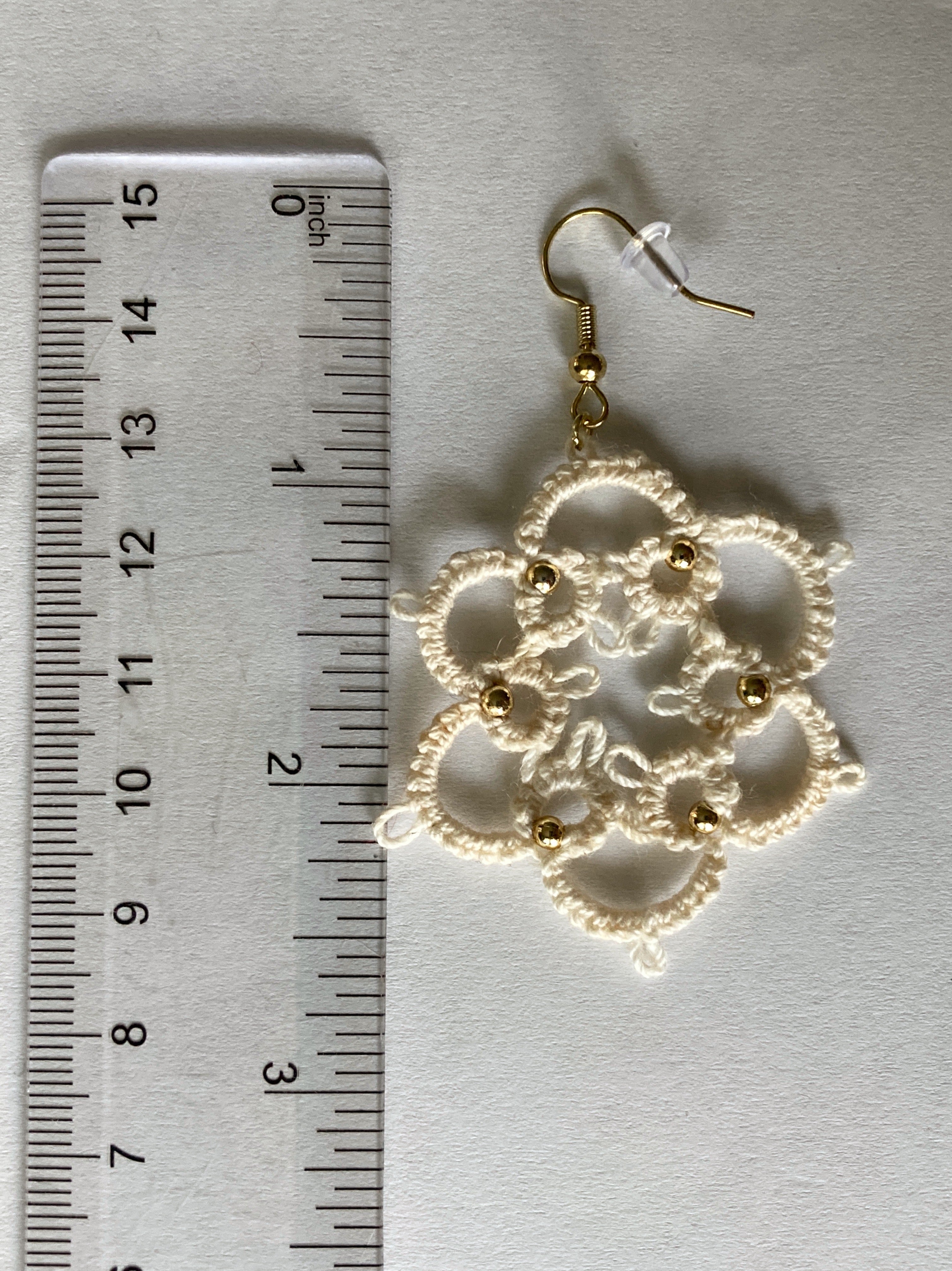 Tatted Lace Earrings, Flowers