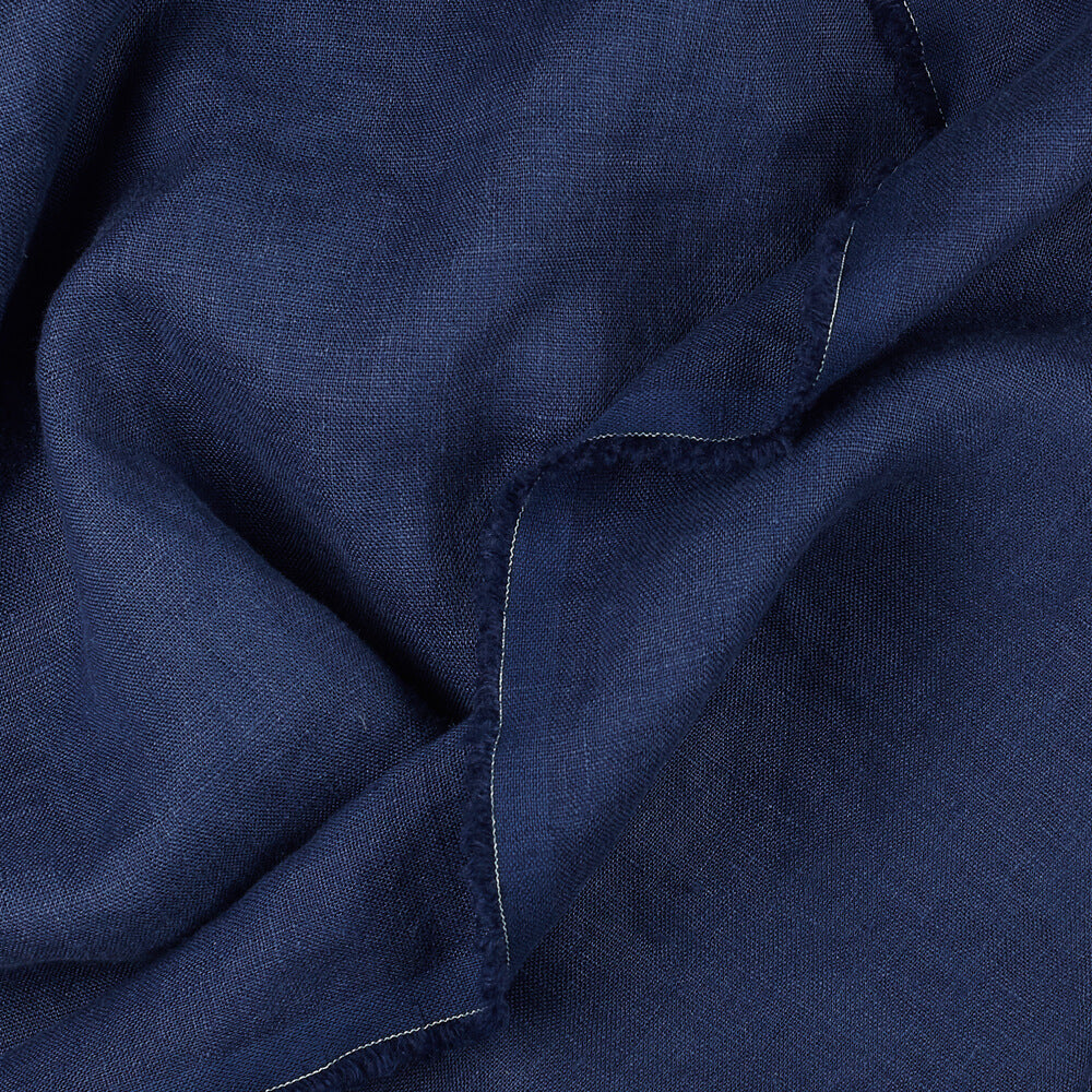 MADE TO ORDER: Village Dress, 100% Linen, Navy Blue, with Pockets