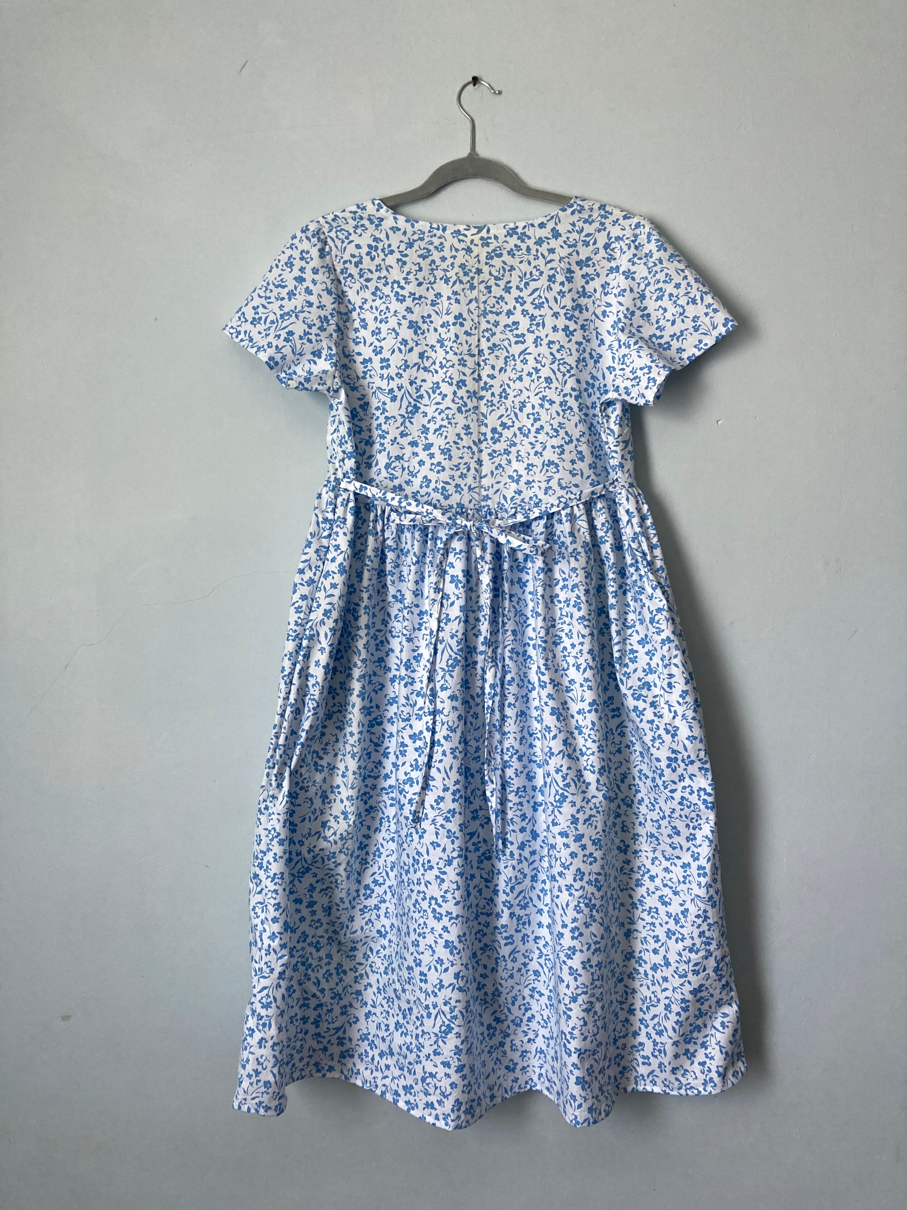 Village Dress, 100% Cotton, with Pockets, Size S (4/6, 36" bust)