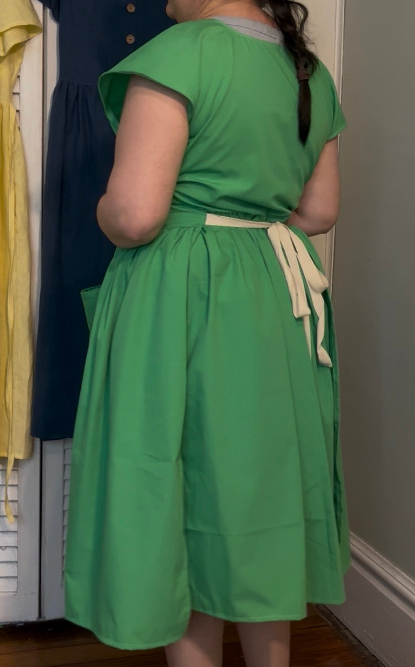 PREORDER, Black Apron Dress, Cotton with Pockets