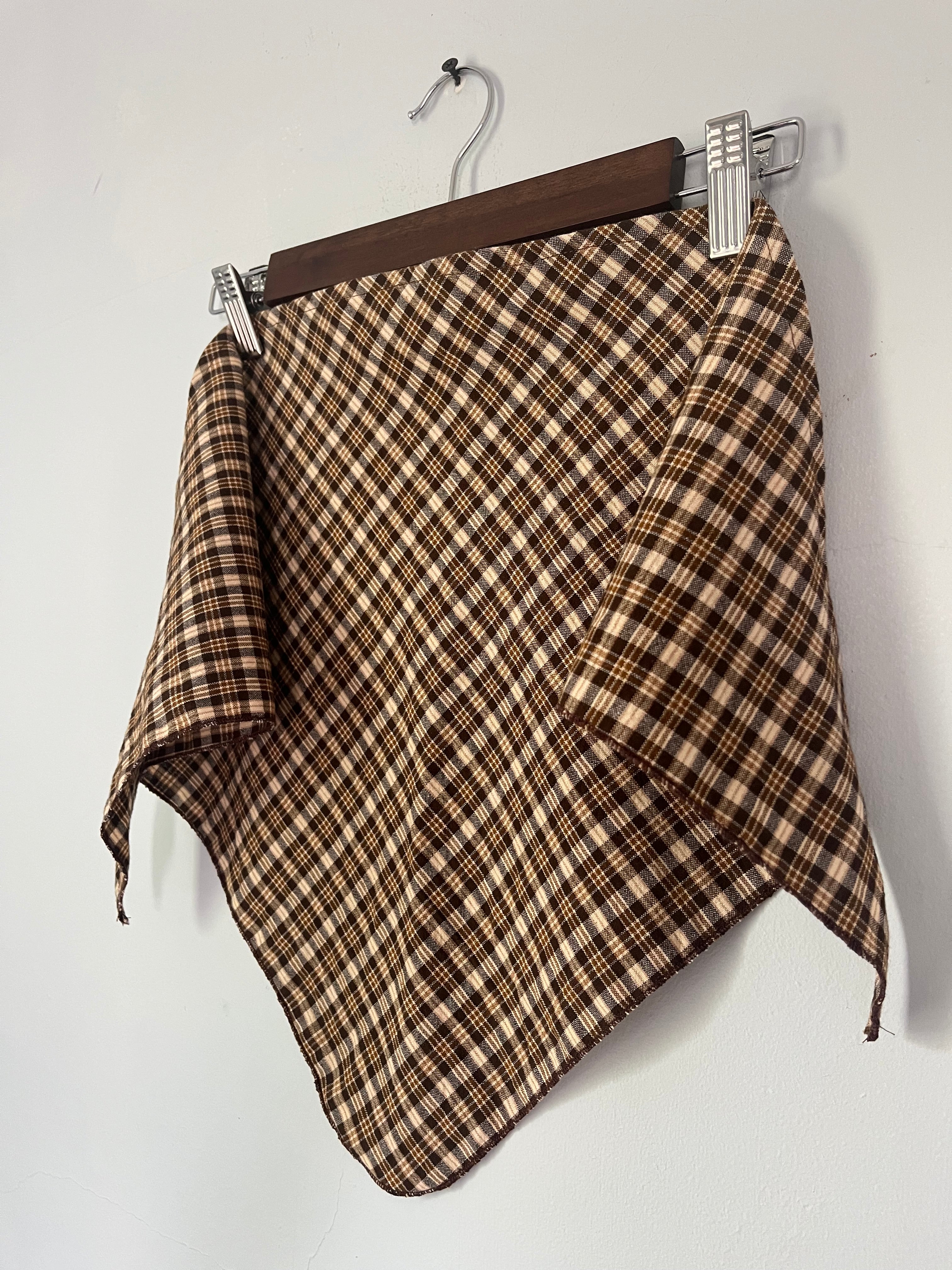 Cotton Headscarf, Brown Cotton Plaid