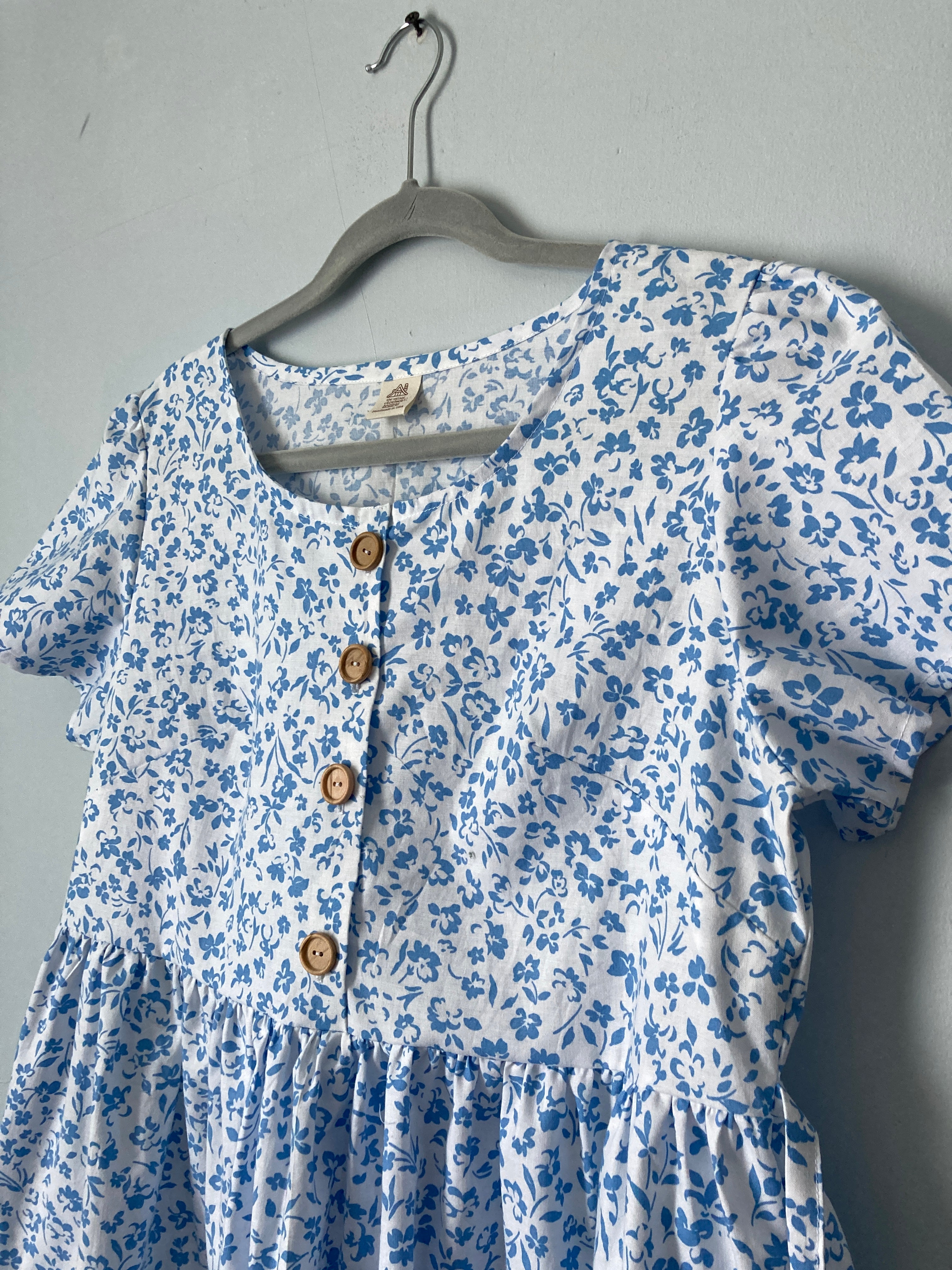 Village Dress, 100% Cotton, with Pockets, Size S (4/6, 36" bust)