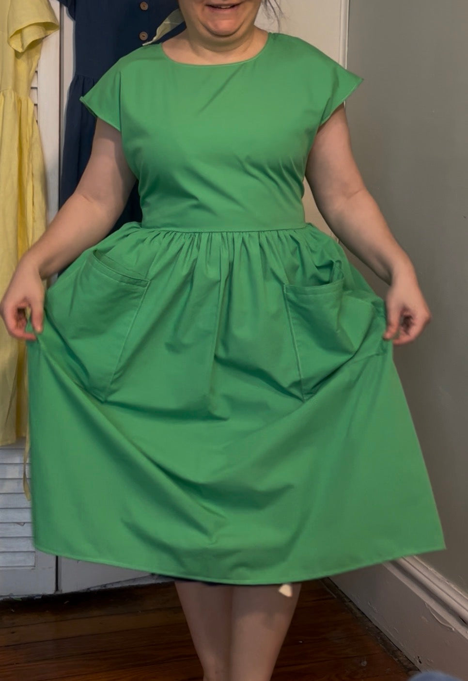 PREORDER, Black Apron Dress, Cotton with Pockets