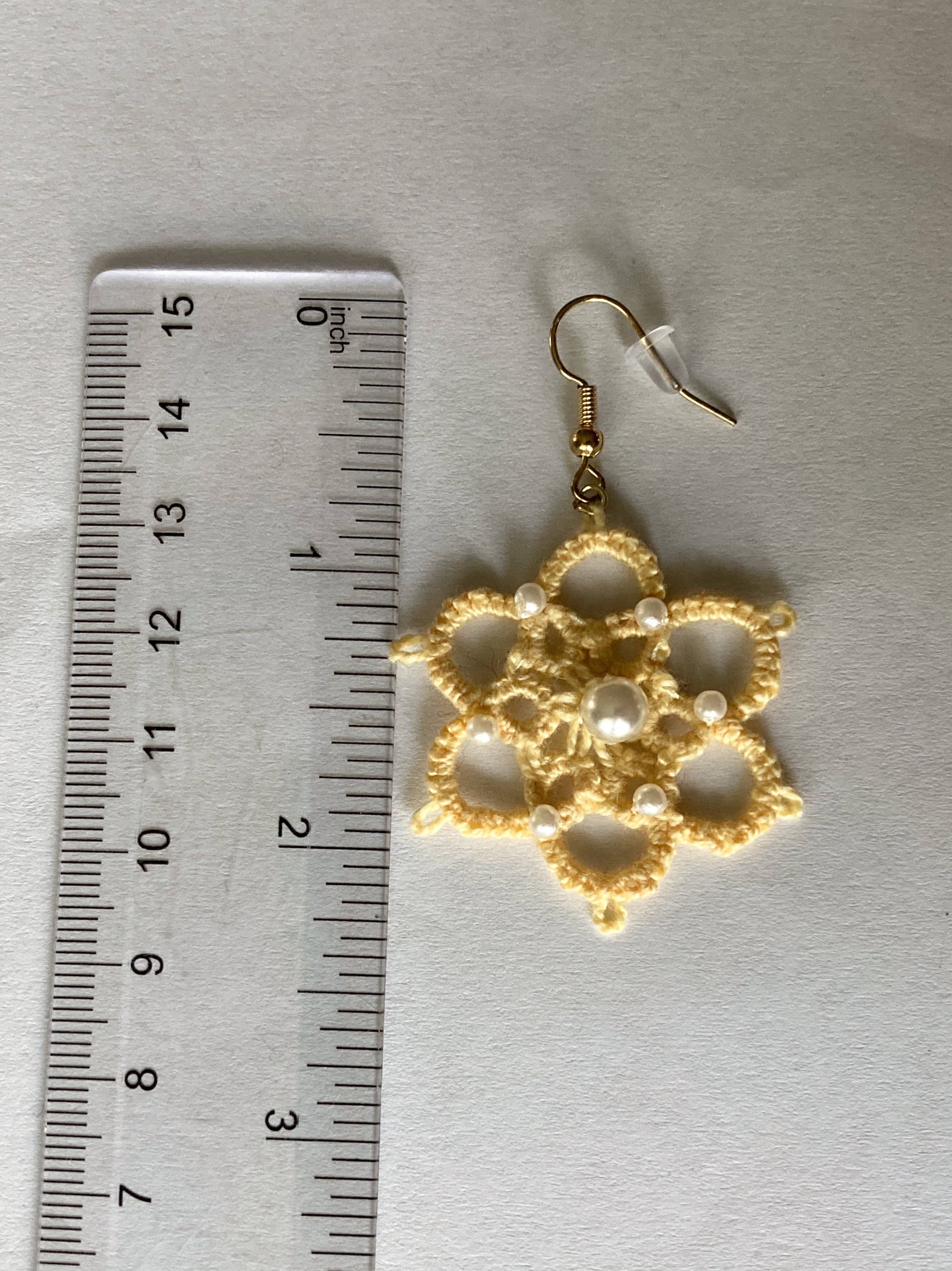 Tatted Lace Earrings, Flowers