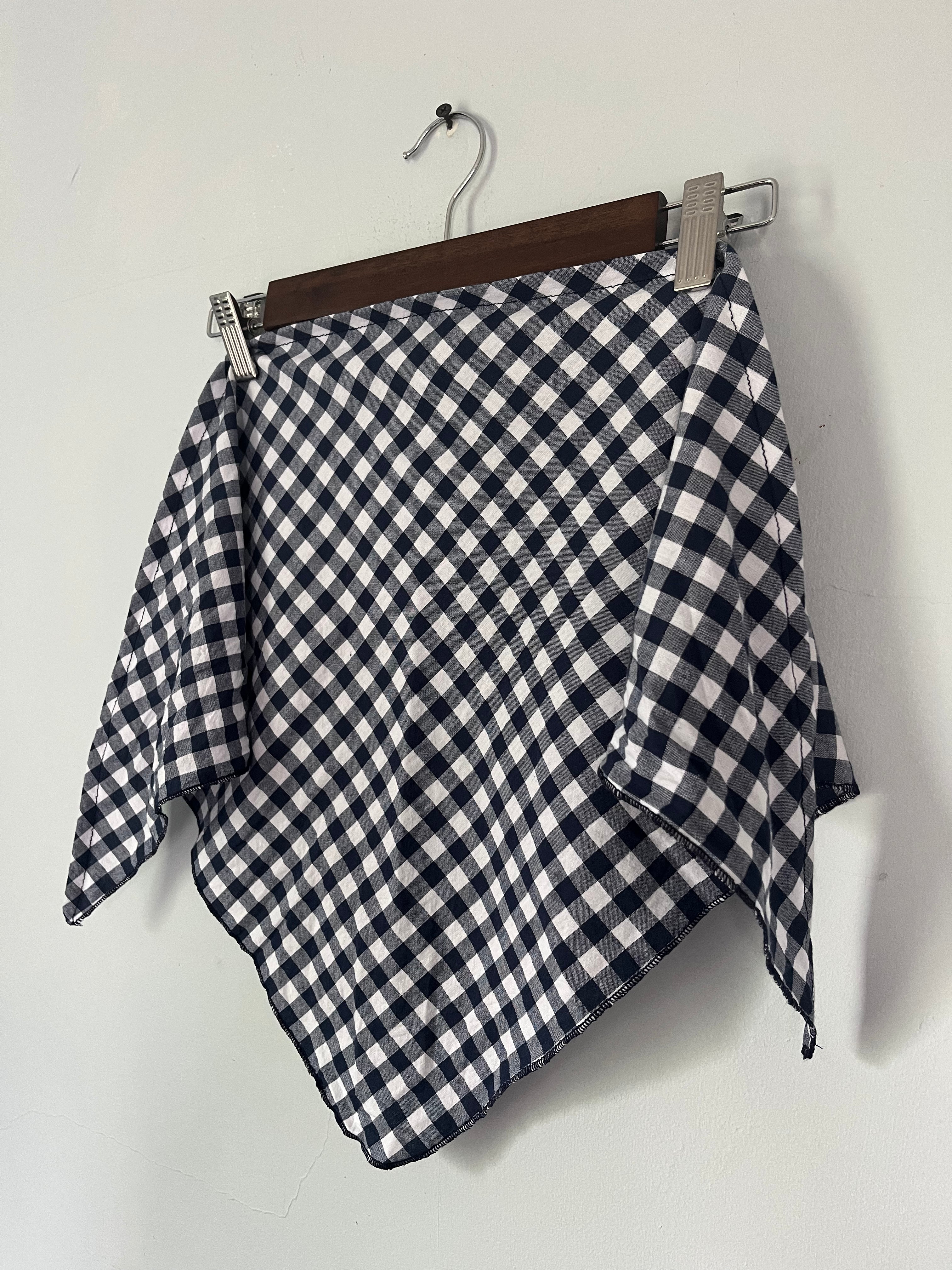 Cotton Headscarf, Navy Blue Gingham