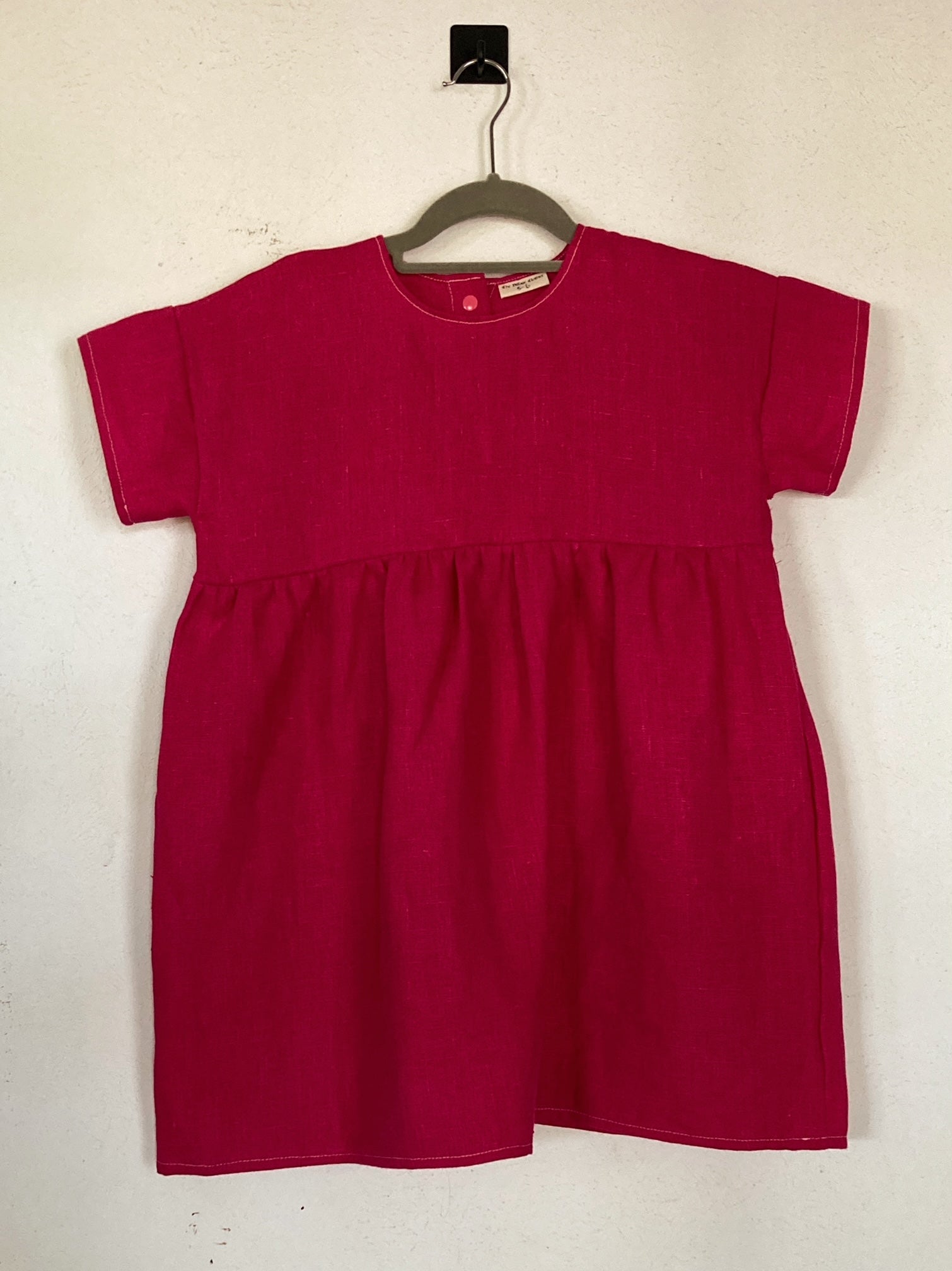 Everything Dress 5-6T, Linen, Fuscia