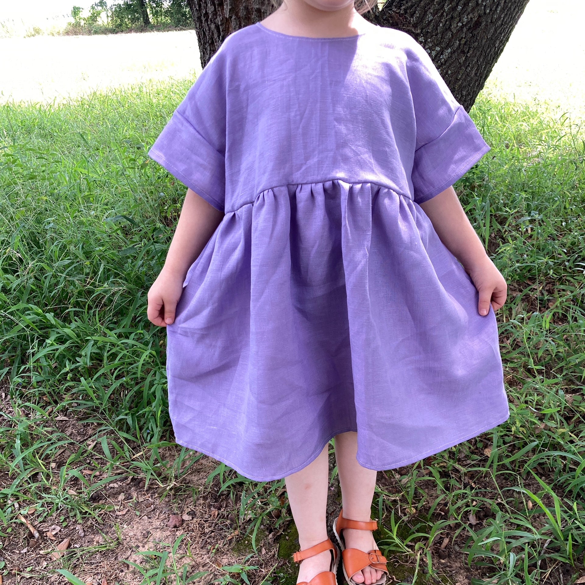 Everything Dress 3-4T, Linen, Purple