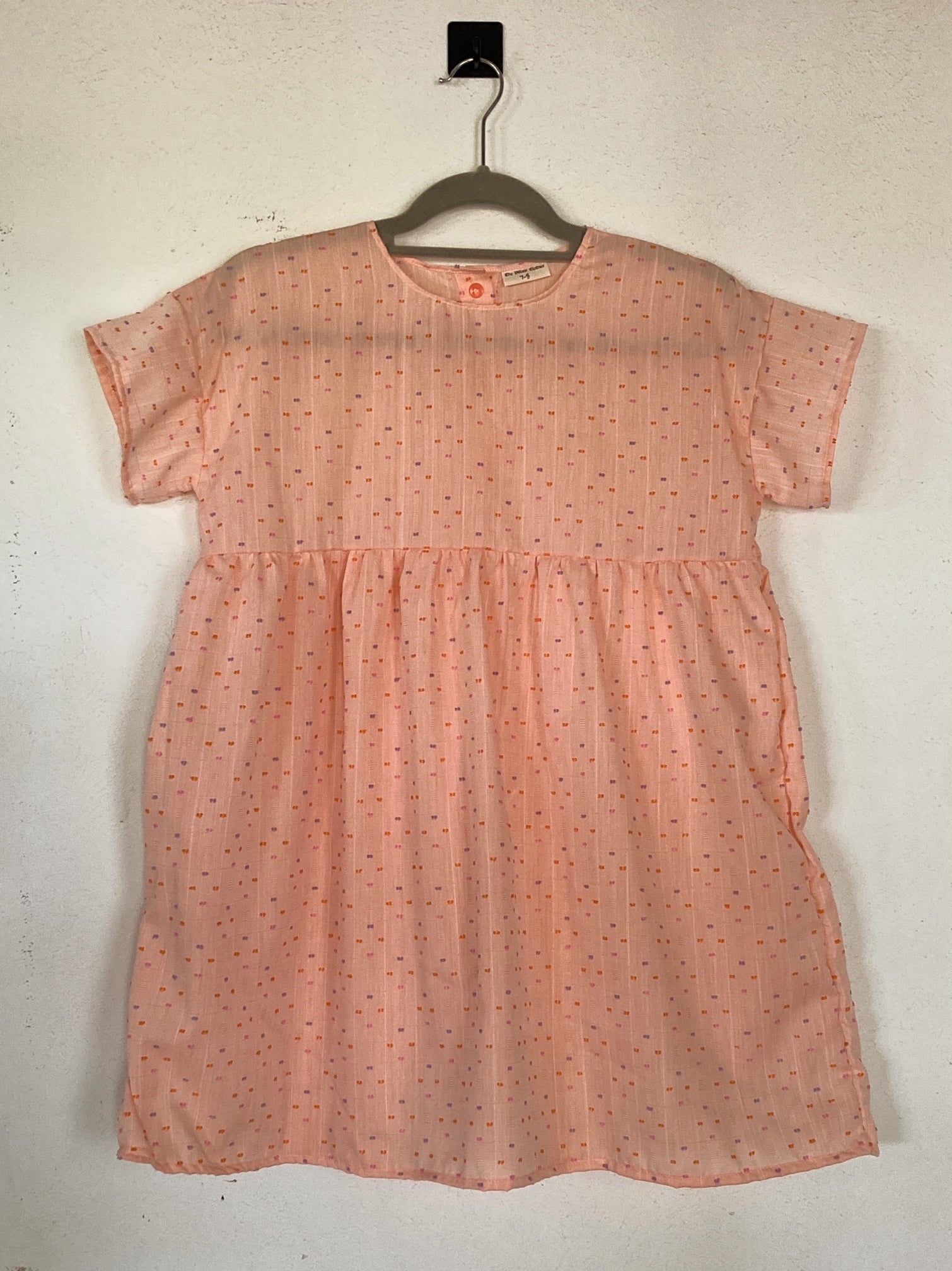 Everything Dress 7-8T, Cotton, Peach
