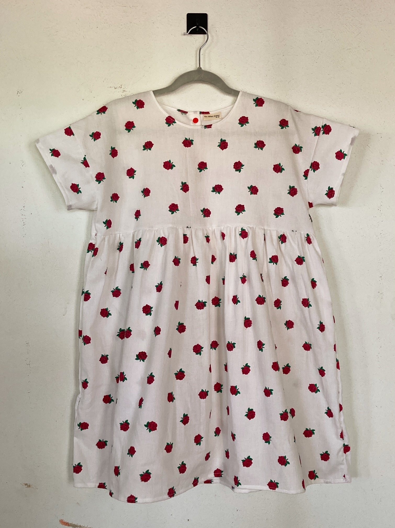 Everything Dress 9-10T, Cotton, White Roses