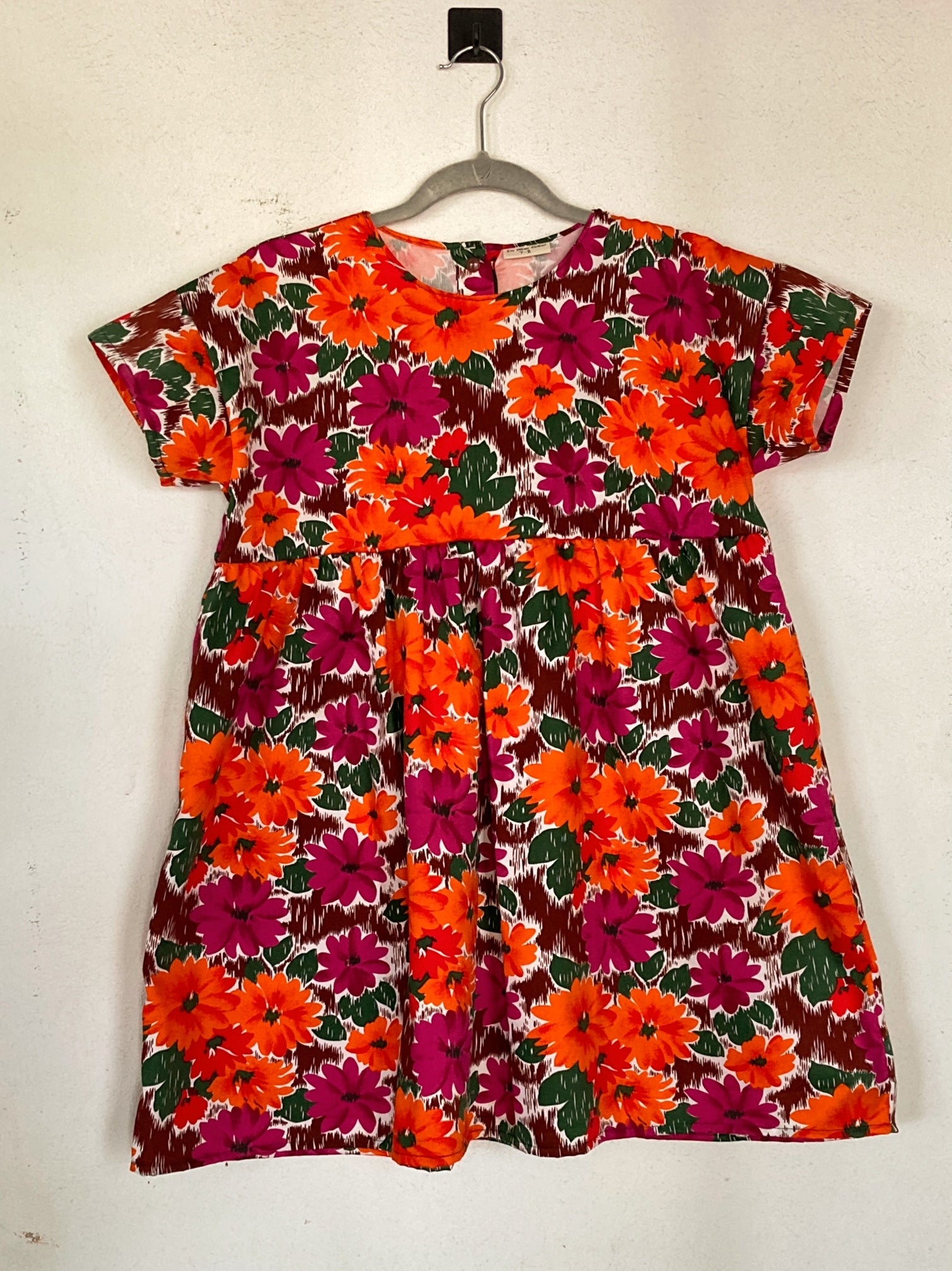 Everything Dress 7-8T, Cotton, Brown Floral